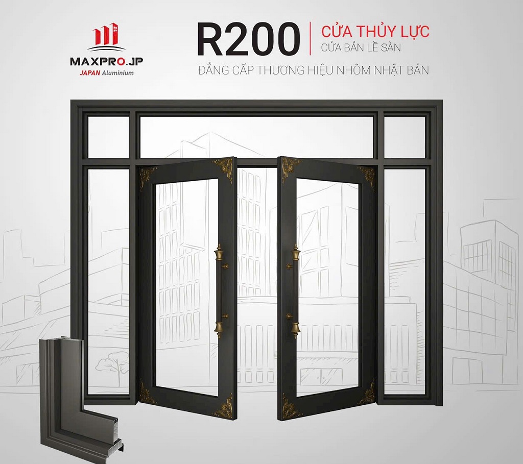 Hệ Maxpro R200 thủy lực cho cửa chính Biệt Thự