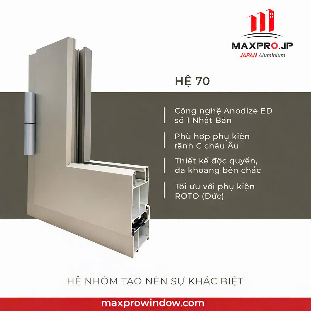 Hệ Maxpro 70 đa khoang cách âm cách nhiệt