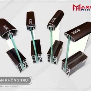 Tay Vịn Cầu Thang Lan Can Nhôm Maxpro - Không Trụ Màu Cà Phê