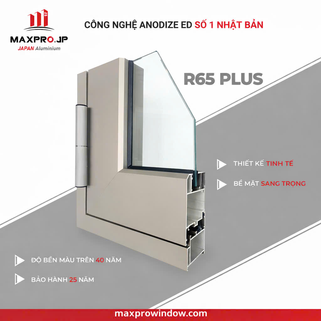 Hệ Maxpro 65 Plus có ron trung gian cách âm cách nhiệt tốt